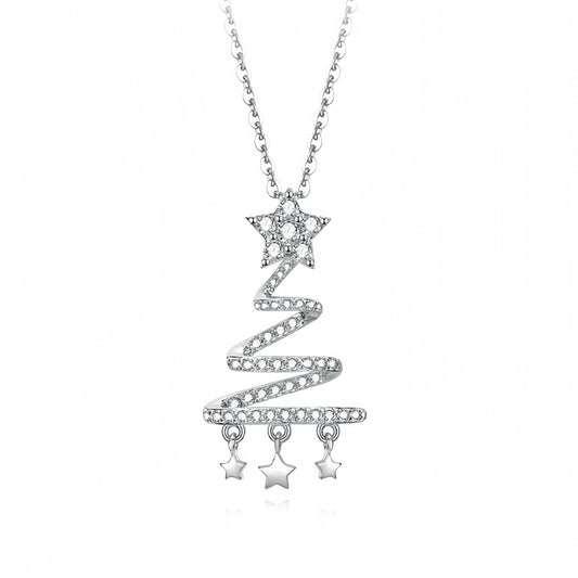 Christmas Tree Zircon Necklace For Women
