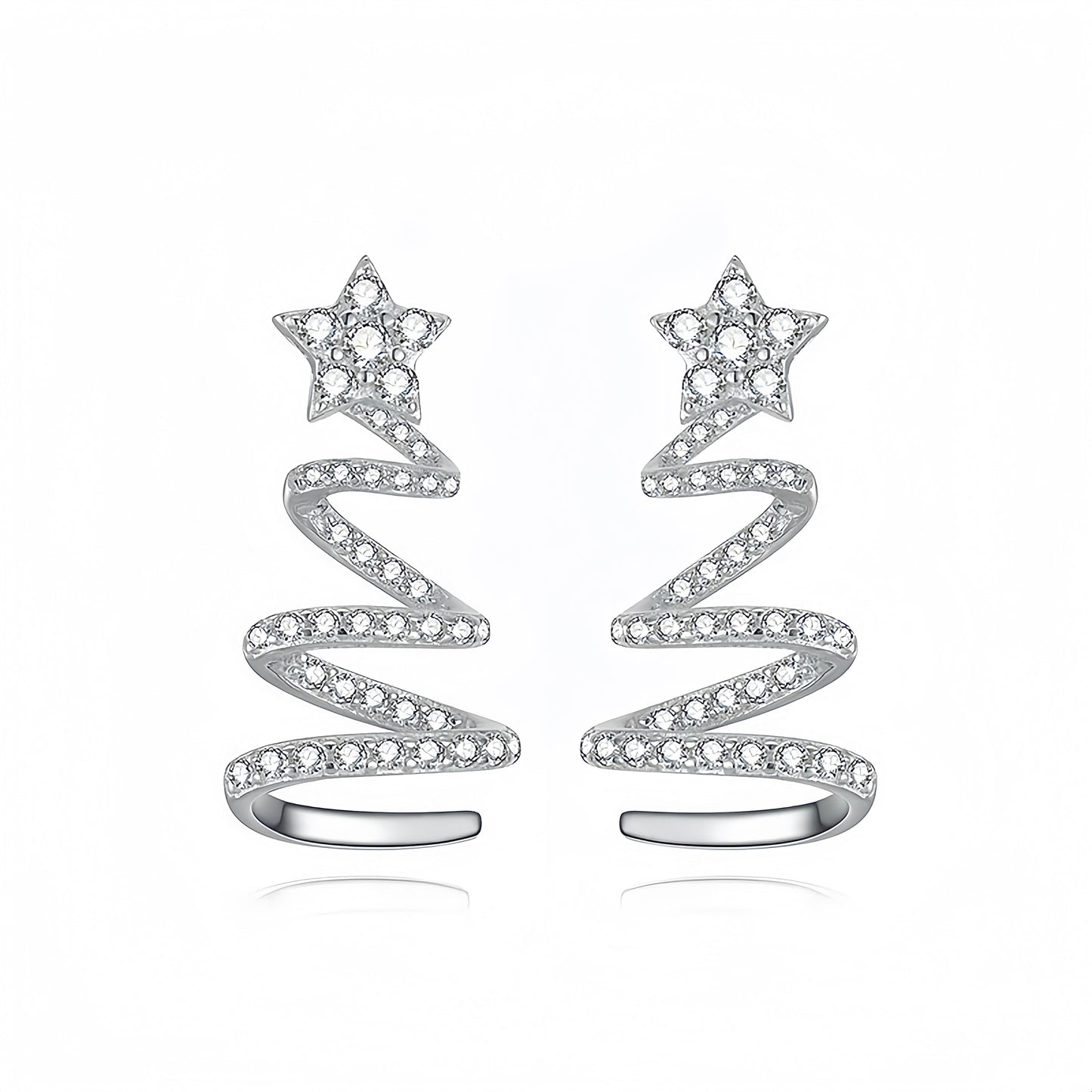 Christmas Tree Cubic Zirconia Stud Earrings