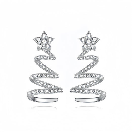 Christmas Tree Cubic Zirconia Stud Earrings