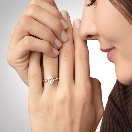Classic Pear Shaped Solitaire Engagement Ring(1.0 ct.) in 14k
