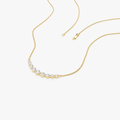 0.3 carat Gradient Lab Grown Diamond Necklace in 9k gold chain, ideal for birthdays gift