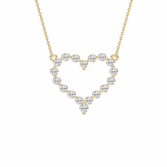 Heart Shape Lab Created Diamond Necklace(1/3ct.) In 9K