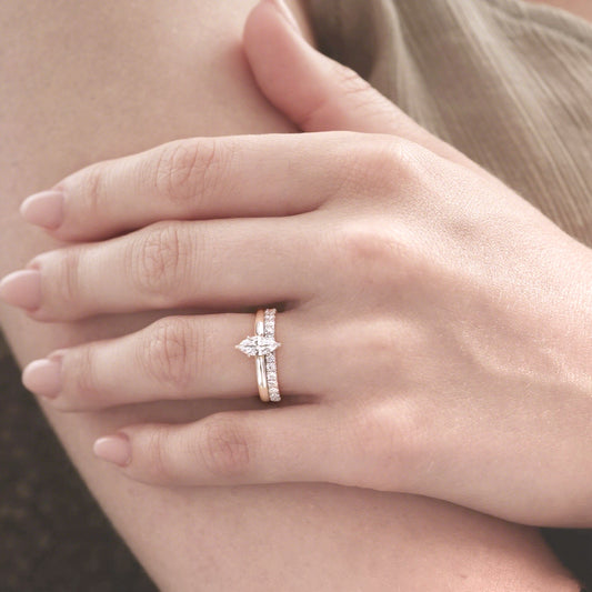 Marquise Lab Diamond Engagement Rings(1.0ct. tw.) in 14K