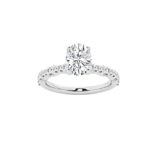 Oval Diamond Rings(1.0ct.) in 14K White Gold