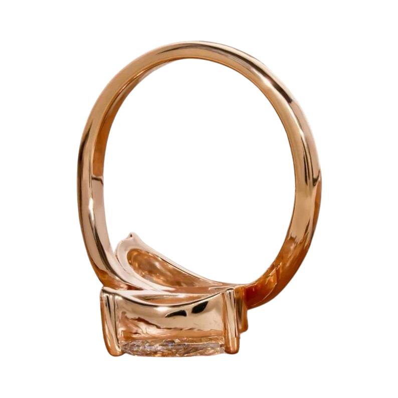 2 ct. pear diamond engagement ring for couples, lab grown and IGI certifed