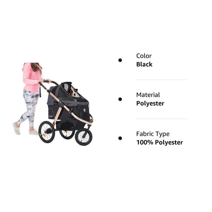 Jogging Sports Stroller with Comfort Rubber Wheels/Zipper-Less Entry/1-Hand Quick Fold/Aluminum Frame for Small/Medium Dogs, Cats and Pets (Green Camo)