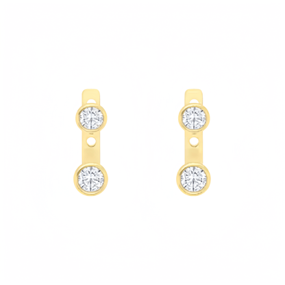 round brilliant lab grown diamond earrings in 9k gold, sustainable and conflict-free