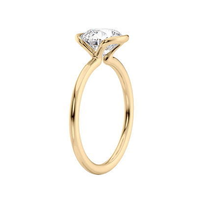 bezel set diamond wedding band featured a 1 ct. radiant cut lab grown diamond
