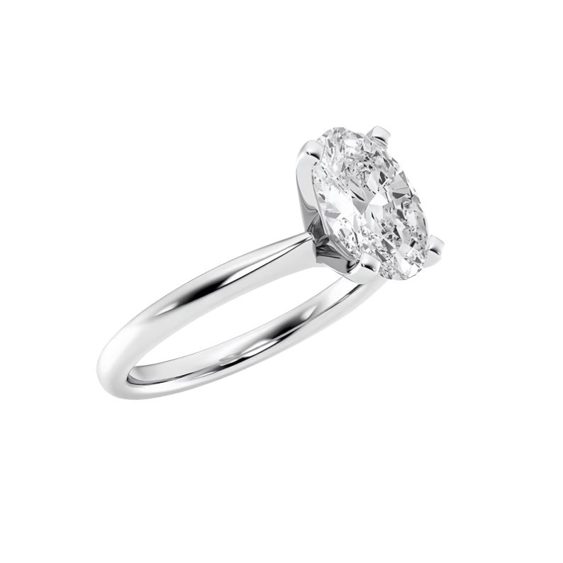 1 carat solitaire engagement ring featured oval cut lab grown diamond, perfect for daily wear or proposals