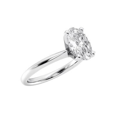 1 carat solitaire engagement ring featured oval cut lab grown diamond, perfect for daily wear or proposals