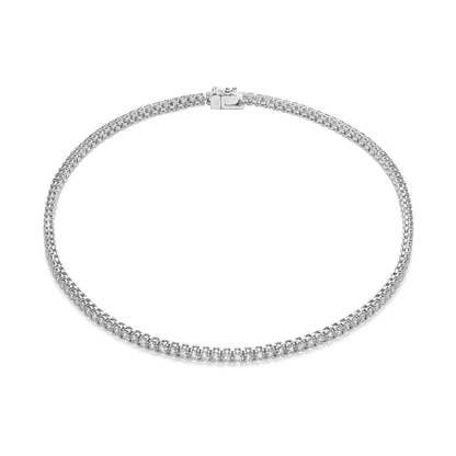 6 carat classic lab grown diamond tennis necklace in 9k white gold for women 