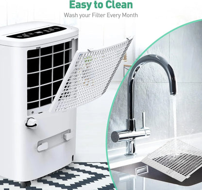 Portable Air Conditioners with Remote Control, 3-in-1 Free Standing Cooling AC Unit with Fan & Dehumidifier, Cools Room up to 700 sq.ft, Smart/Sleep Mode,3 Speed,Auto Swing,24H Timer
