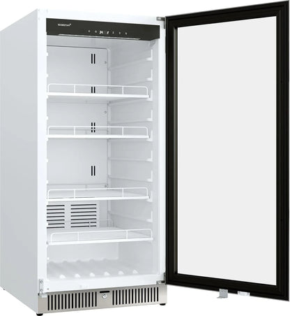 22" Wide 10.1 Cu. Ft. Commercial Beverage Merchandiser – Stainless Steel, Temp Alarm, Reversible Door