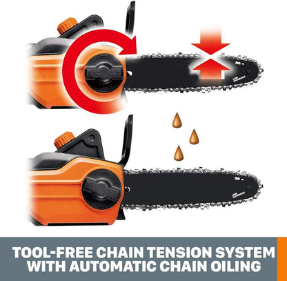 Powerful 2-In-1 Electric Pole Saw Chainsaw Trimmer With Auto-Tension