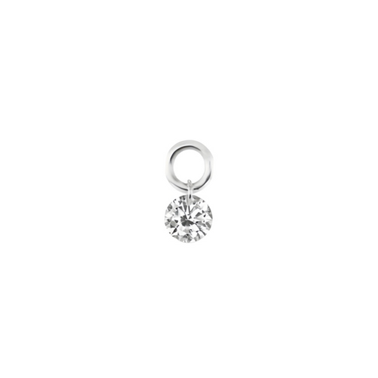 Gift-Pierced Round Diamond Charm