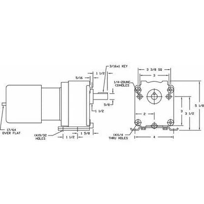 3M327 AC Gearmotor, 6.1 RPM, TEFC, 115V