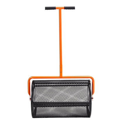Heavy-Duty 24 Inch Peat Moss Compost Spreader With Adjustable Handle