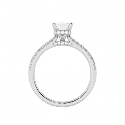 1 ct. lab grown diamond rings featured emerald cut diamond in 14k white gold for anniversaries