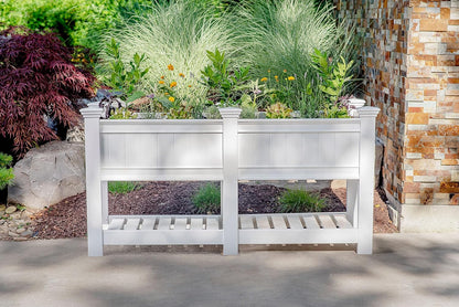 Cambridge 68.5"W x 24"L Vinyl Raised Planter with Extension Kit