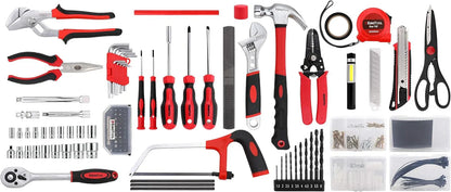Home Tool Set Kit - 286 PCS Home Auto Repair Tool Kit with Rolling Tool Box, Mechanic Tool Sets with 21V Max Cordless Power drill, Perfect for Homeowner, Diyer, Handyman