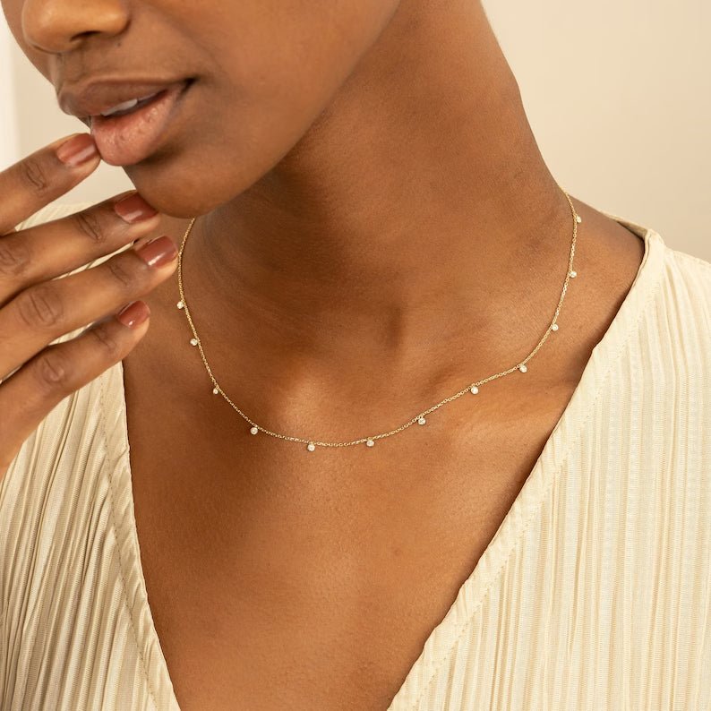 0.3 carat gold diamond necklace, best gift for birthday or graduate gift