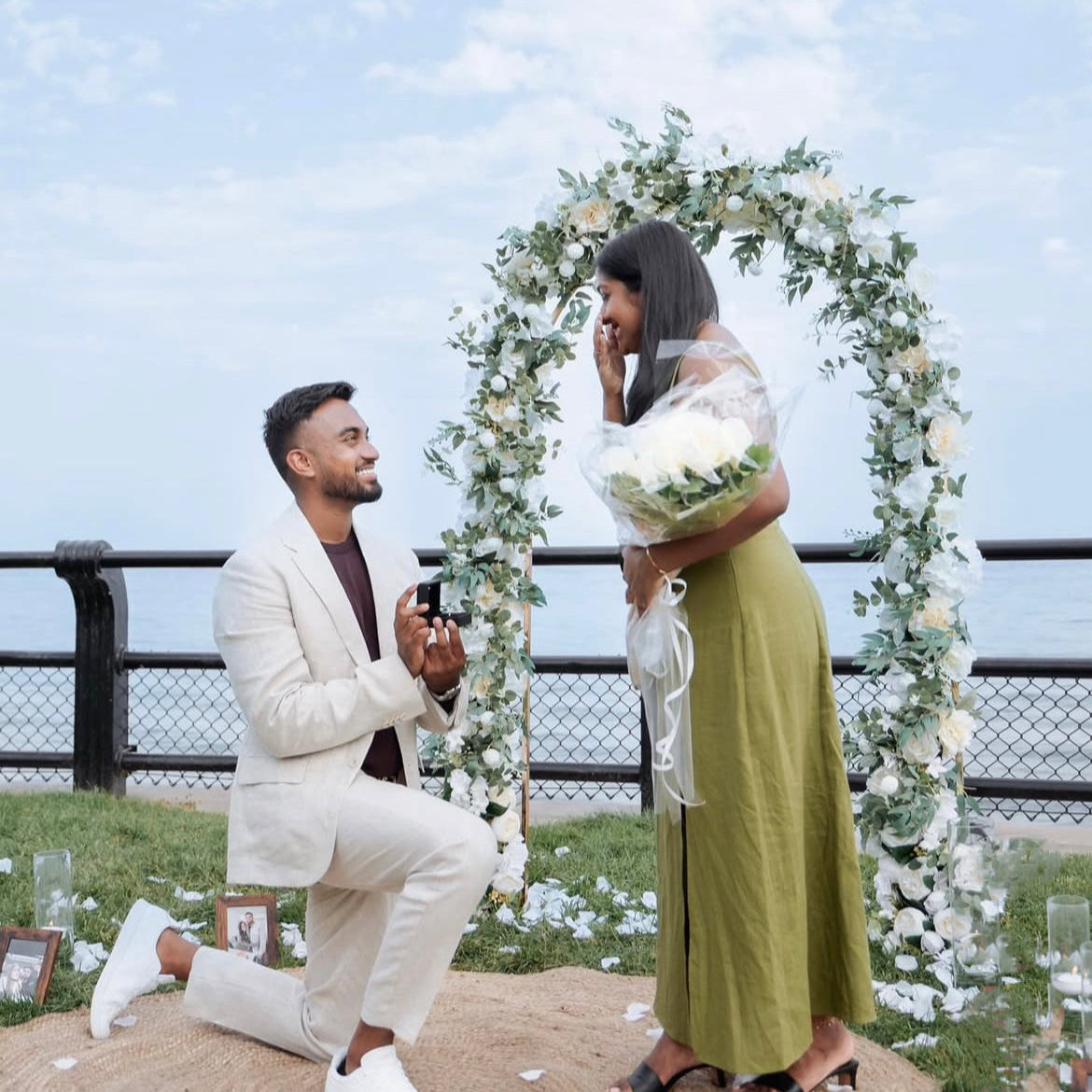 the  Proposal scene of Elif and Emre with a lab grown diamond ring 