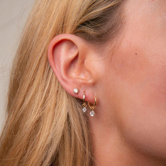 Gift-Pierced Round Diamond Charm