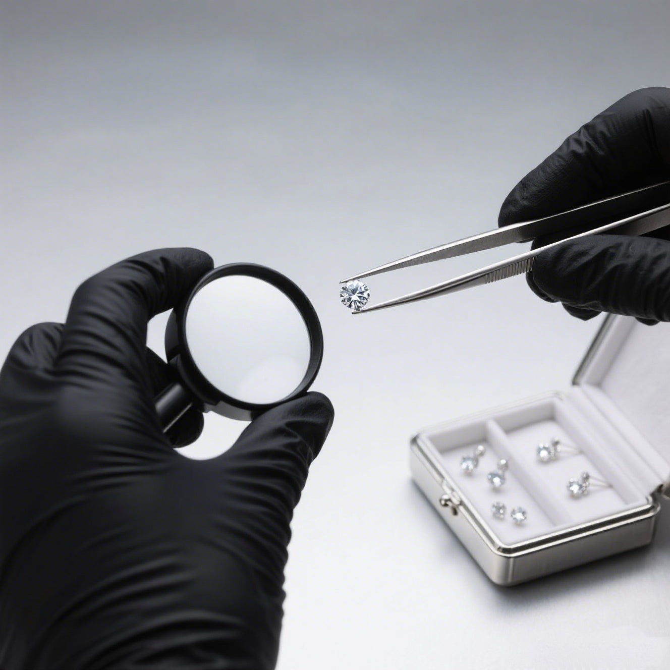 Choose the diamond of your choice in color, cut, and clarity